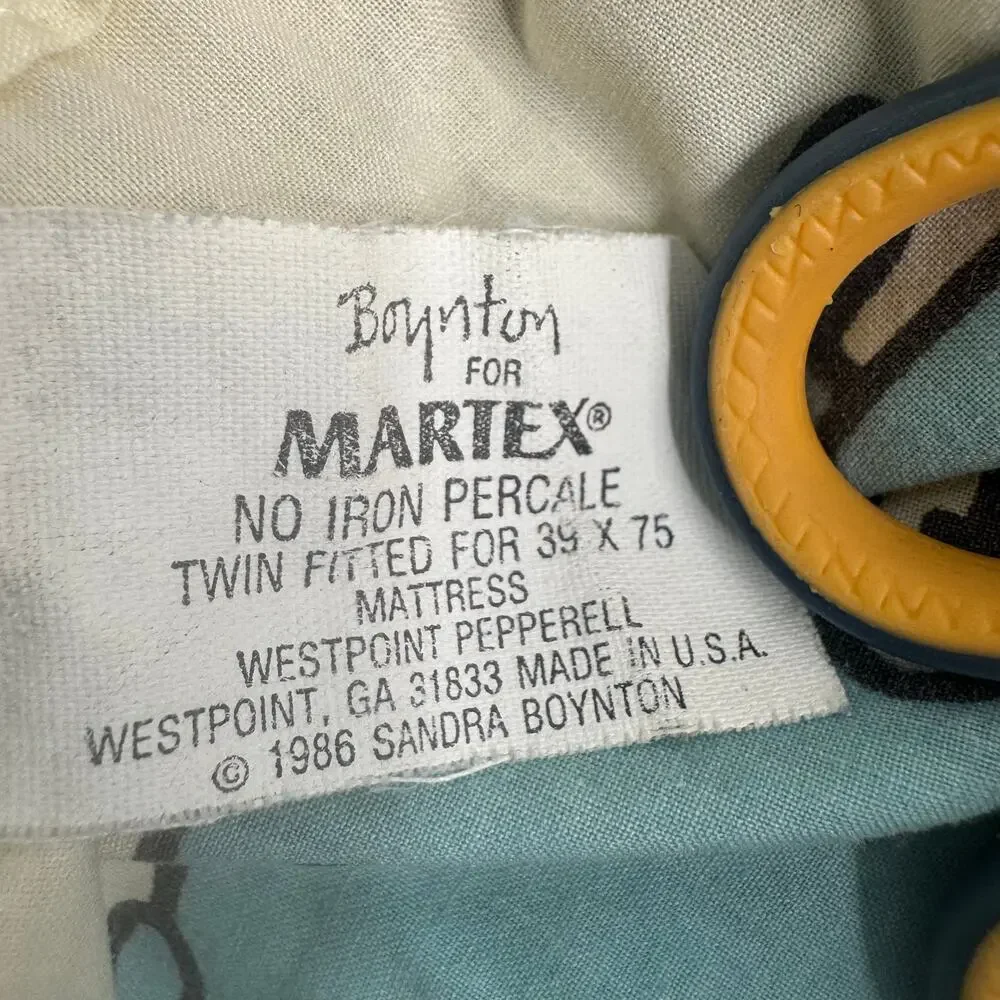 Martex Sandra Boynton Dinosaurs Twin Fitted Sheet Vintage 1986